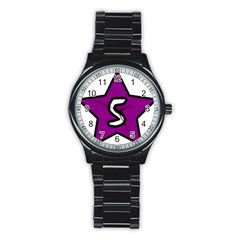 Star Five Purple White Stainless Steel Round Watch