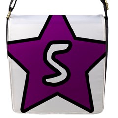 Star Five Purple White Flap Messenger Bag (S)