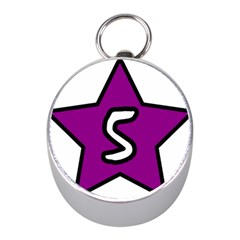 Star Five Purple White Mini Silver Compasses by Mariart