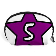 Star Five Purple White Accessory Pouches (Large) 