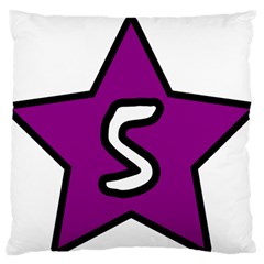 Star Five Purple White Large Flano Cushion Case (one Side) by Mariart