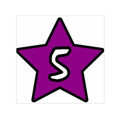 Star Five Purple White Small Satin Scarf (Square)