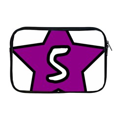 Star Five Purple White Apple Macbook Pro 17  Zipper Case by Mariart