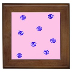 Star Space Balloon Moon Blue Pink Circle Round Polkadot Framed Tiles by Mariart