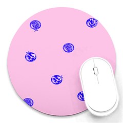 Star Space Balloon Moon Blue Pink Circle Round Polkadot Round Mousepads by Mariart