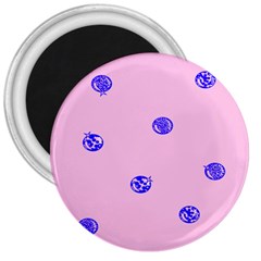 Star Space Balloon Moon Blue Pink Circle Round Polkadot 3  Magnets by Mariart