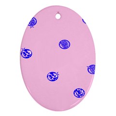 Star Space Balloon Moon Blue Pink Circle Round Polkadot Ornament (oval) by Mariart