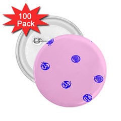 Star Space Balloon Moon Blue Pink Circle Round Polkadot 2 25  Buttons (100 Pack) 