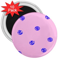 Star Space Balloon Moon Blue Pink Circle Round Polkadot 3  Magnets (10 Pack)  by Mariart