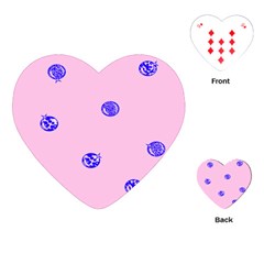 Star Space Balloon Moon Blue Pink Circle Round Polkadot Playing Cards (heart)  by Mariart