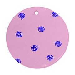 Star Space Balloon Moon Blue Pink Circle Round Polkadot Round Ornament (two Sides) by Mariart