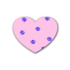 Star Space Balloon Moon Blue Pink Circle Round Polkadot Heart Coaster (4 Pack)  by Mariart