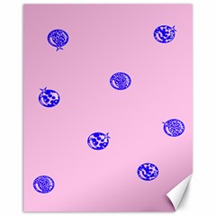 Star Space Balloon Moon Blue Pink Circle Round Polkadot Canvas 11  X 14   by Mariart