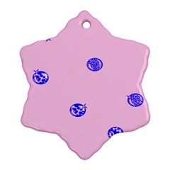 Star Space Balloon Moon Blue Pink Circle Round Polkadot Snowflake Ornament (two Sides) by Mariart