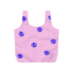 Star Space Balloon Moon Blue Pink Circle Round Polkadot Full Print Recycle Bags (s)  by Mariart