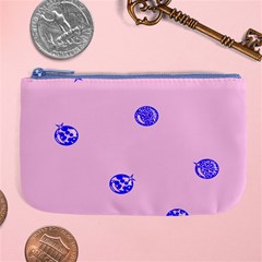 Star Space Balloon Moon Blue Pink Circle Round Polkadot Large Coin Purse