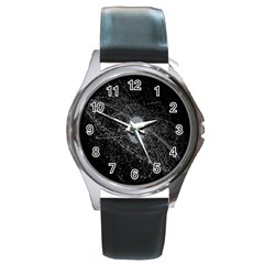 Space X Circle Line Black Round Metal Watch by Mariart