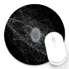 Space X Circle Line Black Round Mousepads