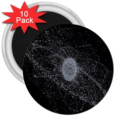 Space X Circle Line Black 3  Magnets (10 Pack)  by Mariart