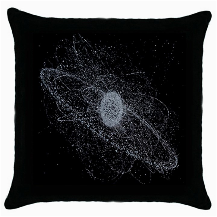 Space X Circle Line Black Throw Pillow Case (Black)