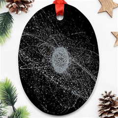 Space X Circle Line Black Oval Ornament (two Sides) by Mariart