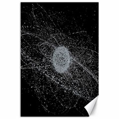 Space X Circle Line Black Canvas 12  X 18   by Mariart