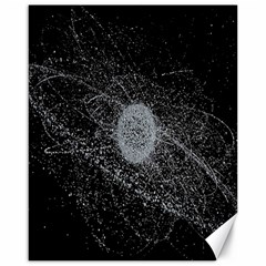 Space X Circle Line Black Canvas 16  X 20   by Mariart