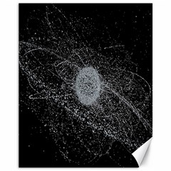 Space X Circle Line Black Canvas 11  X 14   by Mariart