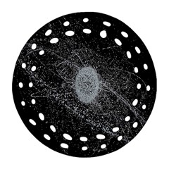 Space X Circle Line Black Ornament (round Filigree) by Mariart