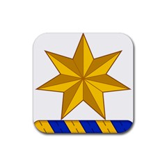 Star Yellow Blue Rubber Coaster (square) 