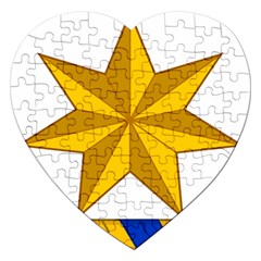 Star Yellow Blue Jigsaw Puzzle (heart) by Mariart