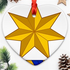 Star Yellow Blue Heart Ornament (two Sides) by Mariart