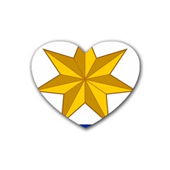 Star Yellow Blue Rubber Coaster (heart)  by Mariart