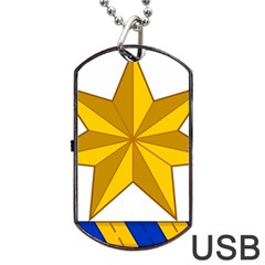 Star Yellow Blue Dog Tag Usb Flash (one Side) by Mariart