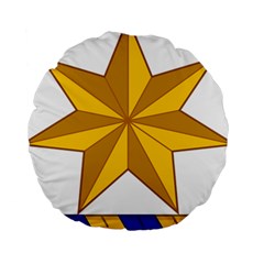 Star Yellow Blue Standard 15  Premium Round Cushions by Mariart