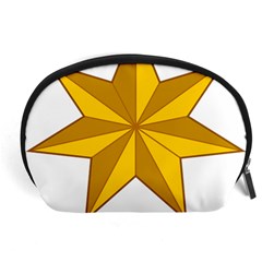 Star Yellow Blue Accessory Pouches (large)  by Mariart