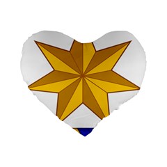 Star Yellow Blue Standard 16  Premium Flano Heart Shape Cushions by Mariart