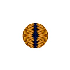 Plaid Blue Gold Wave Chevron 1  Mini Buttons