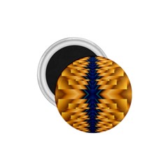 Plaid Blue Gold Wave Chevron 1 75  Magnets