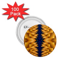 Plaid Blue Gold Wave Chevron 1 75  Buttons (100 Pack)  by Mariart