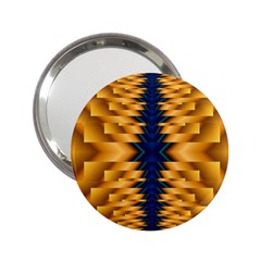 Plaid Blue Gold Wave Chevron 2 25  Handbag Mirrors by Mariart