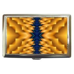 Plaid Blue Gold Wave Chevron Cigarette Money Cases by Mariart