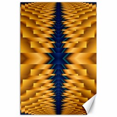 Plaid Blue Gold Wave Chevron Canvas 20  X 30   by Mariart