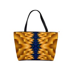 Plaid Blue Gold Wave Chevron Shoulder Handbags by Mariart