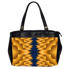 Plaid Blue Gold Wave Chevron Office Handbags (2 Sides)  by Mariart