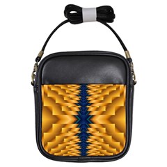 Plaid Blue Gold Wave Chevron Girls Sling Bags by Mariart