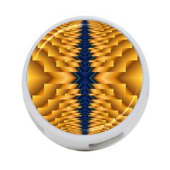 Plaid Blue Gold Wave Chevron 4-port Usb Hub (two Sides)  by Mariart