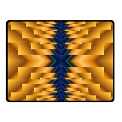 Plaid Blue Gold Wave Chevron Fleece Blanket (small) by Mariart