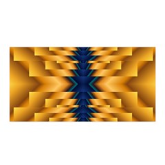 Plaid Blue Gold Wave Chevron Satin Wrap by Mariart