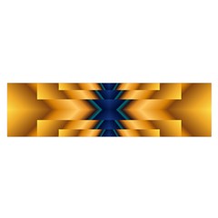 Plaid Blue Gold Wave Chevron Satin Scarf (oblong) by Mariart